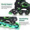 MammyGol Adjustable Inline Skates for Boys Girls Kids Youth with Light up Wheels, Green Beginner Blades Roller Skates for Boys Size 5 6 7 8 Ages 6-12 view 3