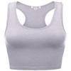 Basic Sleeveless Premium Cotton Breathable Racerback Crop Tank Top HEATHERGREY L view 1
