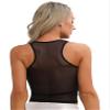 Freebily Women's U Neck Sleeveless Crop Tops See Through Mesh Racerback Tank Top Blouse Tee Shirt Black X-Large view 2