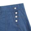 LIONJIE Girls Midi Skirt Denim A-Line Pleated Buttons Over-Knee Mid Waisted with Pocket Blue 5-6 Years view 3