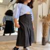 LIONJIE Girls Casual Denim Skirt Midi Pleated Buttons A-Line Over-Knee with Pocket Black 7-8 Years view 4