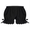 Aislor Kids Girls Dance Shorts Ruffle Bowknot Bloomers with Lace Trim Pettipant Safety Shorts Undershorts Underwear Black 9-10 Years view 1