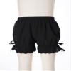 Aislor Kids Girls Dance Shorts Ruffle Bowknot Bloomers with Lace Trim Pettipant Safety Shorts Undershorts Underwear Black 9-10 Years view 3