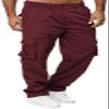 AIFARLD Men's Cargo Pants with Pockets Cotton Hiking Sweatpants Casual Athletic Jogger Sports Outdoor Trousers Relaxed Fit Red view 1