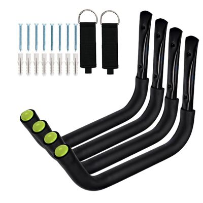 Aweilan Kayak Rack Wall Mount, Canoe Hanger Hooks, Heavy Duty Garage Hooks, for Hanging Outdoor Beach Folding Chair Bicycle Surfboard Snowboard Paddle Board (4 Pack)