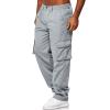 AIFARLD Men's Cargo Pants with Pockets Cotton Hiking Sweatpants Casual Athletic Jogger Sports Outdoor Trousers Relaxed Fit Beige Grey view 4