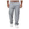 AIFARLD Men's Cargo Pants with Pockets Cotton Hiking Sweatpants Casual Athletic Jogger Sports Outdoor Trousers Relaxed Fit Beige Grey view 2