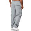 AIFARLD Men's Cargo Pants with Pockets Cotton Hiking Sweatpants Casual Athletic Jogger Sports Outdoor Trousers Relaxed Fit Beige Grey view 3