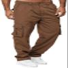 AIFARLD Men's Cargo Pants with Pockets Cotton Hiking Sweatpants Casual Athletic Jogger Sports Outdoor Trousers Relaxed Fit Bright Brown view 1