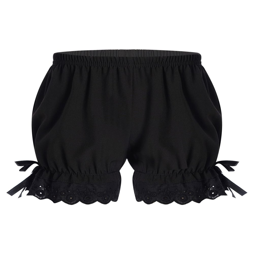 easyforever Kids Girls Dance Shorts Pumpkin Bloomers Ruffle Lace Bowknot Pettipant Security Short Pants Undershorts Black 13-14 Years