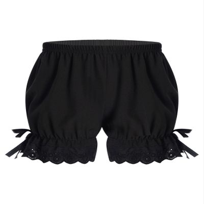 Aislor Kids Girls Dance Shorts Ruffle Bowknot Bloomers with Lace Trim Pettipant Safety Shorts Undershorts Underwear Black 2-3 Years