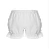 Aislor Kids Girls Dance Shorts Ruffle Bowknot Bloomers with Lace Trim Pettipant Safety Shorts Undershorts Underwear White 9-10 Years view 2