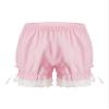 Aislor Kids Girls Dance Shorts Ruffle Bowknot Bloomers with Lace Trim Pettipant Safety Shorts Undershorts Underwear Pink 5-6 Years view 1