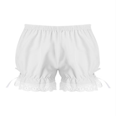 easyforever Kids Girls Dance Shorts Pumpkin Bloomers Ruffle Lace Bowknot Pettipant Security Short Pants Undershorts White 13-14 Years