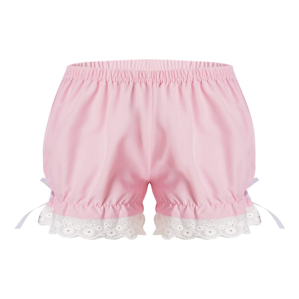 easyforever Kids Girls Dance Shorts Pumpkin Bloomers Ruffle Lace Bowknot Pettipant Security Short Pants Undershorts Pink 7-8 Years
