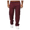 AIFARLD Men's Cargo Pants with Pockets Cotton Hiking Sweatpants Casual Athletic Jogger Sports Outdoor Trousers Relaxed Fit Red view 2