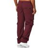 AIFARLD Men's Cargo Pants with Pockets Cotton Hiking Sweatpants Casual Athletic Jogger Sports Outdoor Trousers Relaxed Fit Red view 3