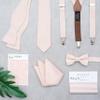 BELLUNO Blush Pink Pocket Square for Men, Cotton and Linen Blend view 3