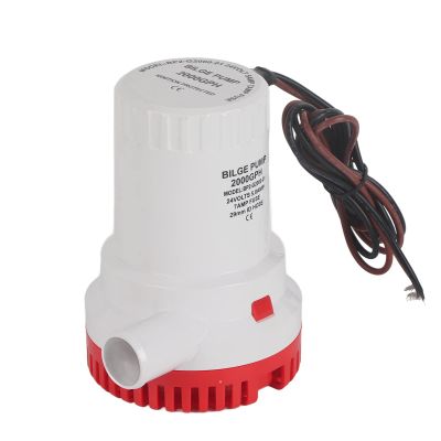 Bilge Pump Silent Boat Submersible DC Micro Drain Marine Waste Water for Pond Pool 2000 GPH (24V)
