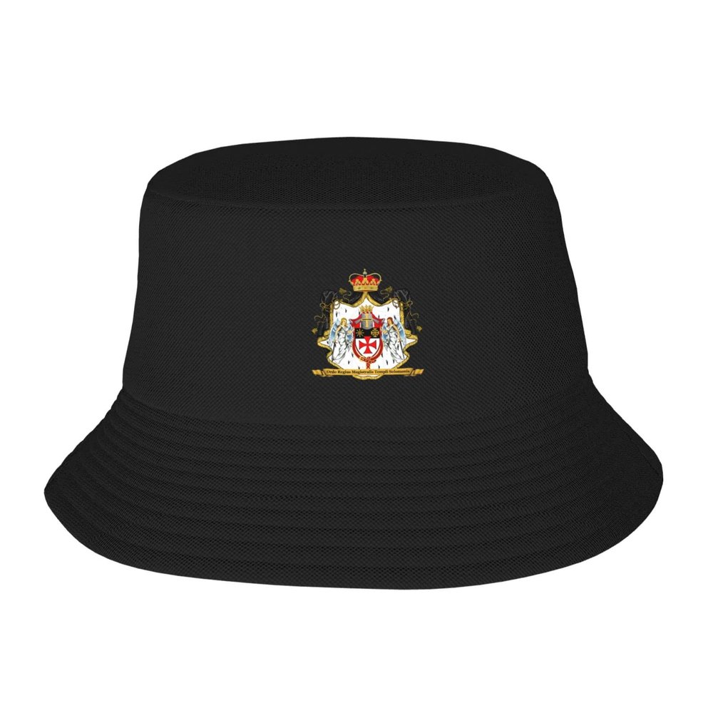 Knights Templar Coat of Arms Flag Little-Known Waterproof Secret That Adult Double Decker Fisherman Hat for You to Resist The Surprises Brought by Rainwater Black
