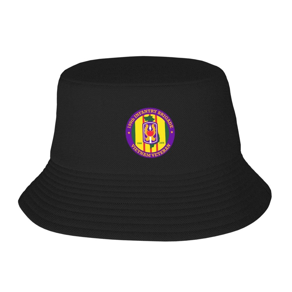 199th Light Infantry Brigade Vietnam Veteran Little-Known Waterproof Secret That Adult Double Decker Fisherman Hat for You to Resist The Surprises Brought by Rainwater Black