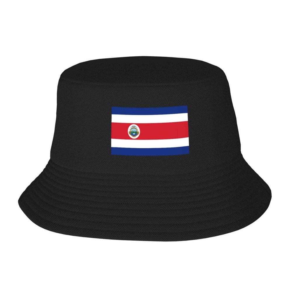Costa Rica Flag Little-Known Waterproof Secret That Adult Double Decker Fisherman Hat for You to Resist The Surprises Brought by Rainwater Black