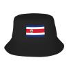 Costa Rica Flag Little-Known Waterproof Secret That Adult Double Decker Fisherman Hat for You to Resist The Surprises Brought by Rainwater Black view 1