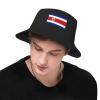 Costa Rica Flag Little-Known Waterproof Secret That Adult Double Decker Fisherman Hat for You to Resist The Surprises Brought by Rainwater Black view 4