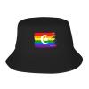 Resist United Muslim LGBTQ Pride Flag Little-Known Waterproof Secret That Adult Double Decker Fisherman Hat for You to Resist The Surprises Brought by Rainwater Black view 1