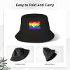 Resist United Muslim LGBTQ Pride Flag Little-Known Waterproof Secret That Adult Double Decker Fisherman Hat for You to Resist The Surprises Brought by Rainwater Black view 2