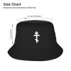 Eastern Orthodox Church Cross Russian Greek Christian Little-Known Waterproof Secret That Adult Double Decker Fisherman Hat for You to Resist The Surprises Brought by Rainwater Black view 3