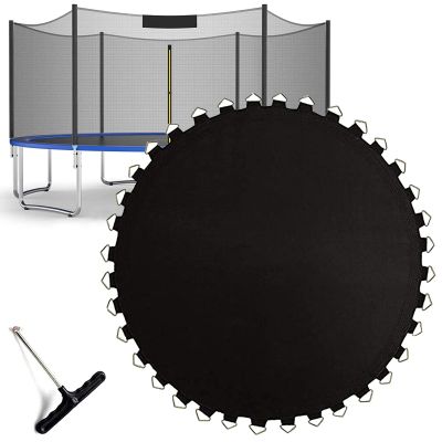 UVCMDUI Trampoline Mat 8ft 10ft 12ft 13ft 14ft, Trampoline Replacement Jumping Mat with V-Hooks, Trampoline Accessories Spares with Spring Puller, Water-Resistant,14ft 427cm 88 Rings