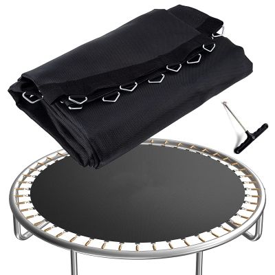 UVCMDUI Trampoline Replacement Jumping Mat, Replacement Trampoline Mat, High Elastic Trampoline Bounce Mats Jumping Pad 6ft 8ft 10ft 12ft 13ft 14ft 15ft 16ft, with Spring Puller,305cm 54 Rings