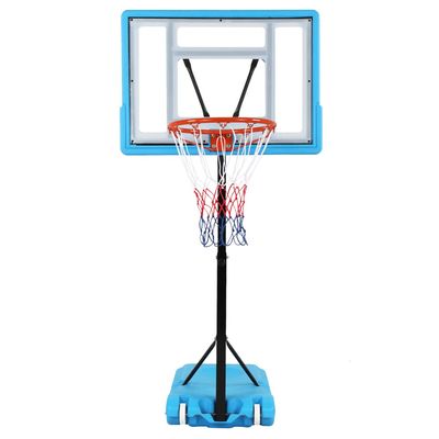 Pool Basketball Hoop - Portable Poolside Basketball Goal for Inground Swimming Pools - Adjustable Height Basketball 115-135cm Blue