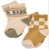 Lottie Dottie Baby, Toddler Half-Crew Cotton Socks 2-Pack | Babe and Checkered Socks | Novelty Socks for Girls or Boys (4T-5T, Babe/Checkered) view 1