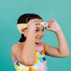 Splash Place KIDS SWIM GOGGLES with Fabric Strap - DAISY LOVE | Fun, Fashionable, Comfortable - Tangle-Free, Swimming Goggles for Kids, Comfy Fabric Strap Goggles view 3