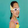 Splash Place KIDS SWIM GOGGLES with Fabric Strap - DAISY LOVE | Fun, Fashionable, Comfortable - Tangle-Free, Swimming Goggles for Kids, Comfy Fabric Strap Goggles view 4