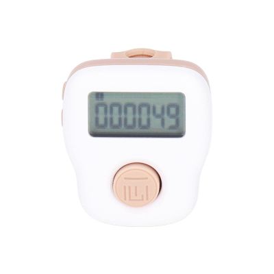 Ring Counter, White USB Rechargeable Manual Finger Counter Luminous for Sports