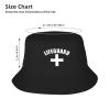 Funny-Lifeguard-Cross-Gifts Bucket Hats Packable Summer Outdoor Cap Travel Beach Sun Hat Plain Colors for Men Women Black view 3
