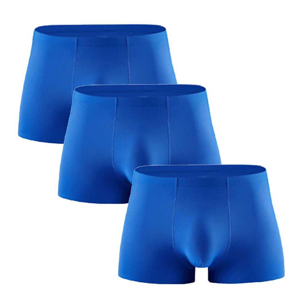 Maiyifu-GJ Men's Soft Sweat Absorbing Trunks Sport Stretch Underpants Ice Silk Breathable Boxer Briefs (Blue 20 3PC,XX-Large)