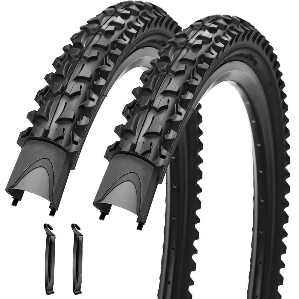 2 Pack 26"x 2.125" Bike Tire Folding for Mountain Bike Replacement Bicycle Tire (2 Tires)