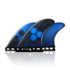 AQUBONA Honeycomb Fiberglass Performance Surfboard Fins Thruster (3 Fins) Single Tab with Fin Bag, Key and Screws. (Blue, M) view 1