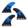 AQUBONA Honeycomb Fiberglass Performance Surfboard Fins Thruster (3 Fins) Single Tab with Fin Bag, Key and Screws. (Blue, M) view 2