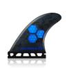 AQUBONA Honeycomb Fiberglass Performance Surfboard Fins Thruster (3 Fins) Single Tab with Fin Bag, Key and Screws. (Blue, M) view 3