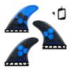 AQUBONA Honeycomb Fiberglass Performance Surfboard Fins Thruster (3 Fins) Single Tab with Fin Bag, Key and Screws. (Blue, M) view 4