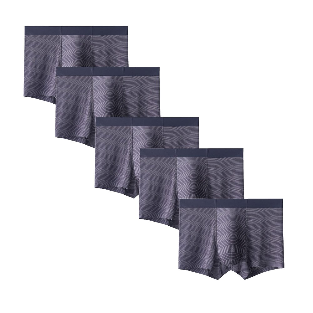 Maiyifu-GJ Men's Printed Seamless Boxer Briefs Comfort Quick Drying Trunks Breathable Soft Underwear (Gray 5PC,XX-Large)