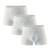 Maiyifu-GJ Men's Ice Silk Solid Colour Underpants Comfortable Breathable Trunks Underwear Soft Boxer Brief (White 3PC,XX-Large) view 1