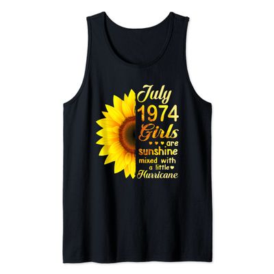 July Girls 1974 Sunflower Shirt 49th Birthday Tank Top