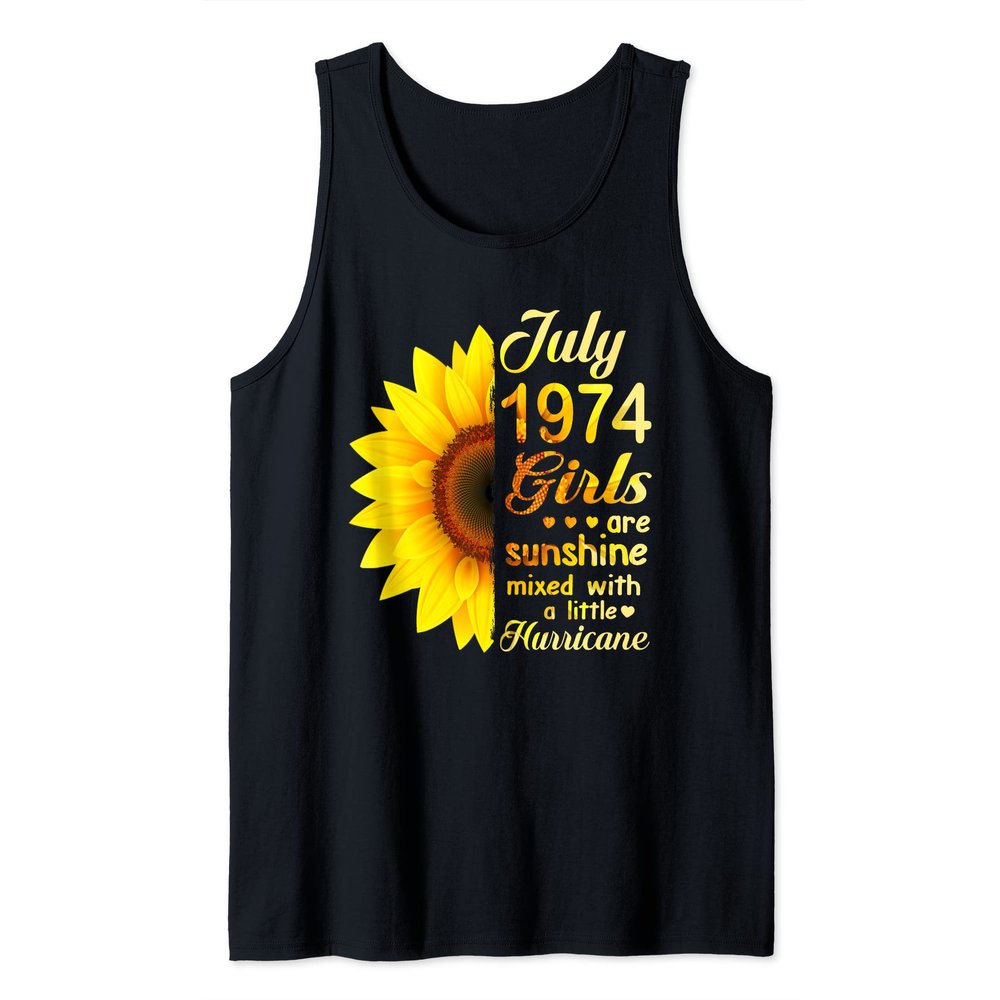 July Girls 1974 Sunflower Shirt 49th Birthday Tank Top