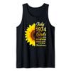 July Girls 1974 Sunflower Shirt 49th Birthday Tank Top view 1